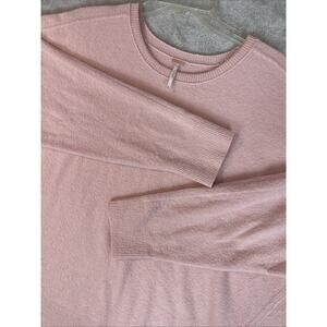 Free People Wool Blend Luna Oversized Pink Romantic Boxy Boho Sweater Slouch XL